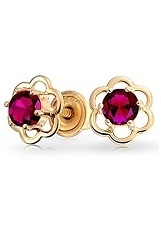 lovely mini flower cz July birthstone baby earrings